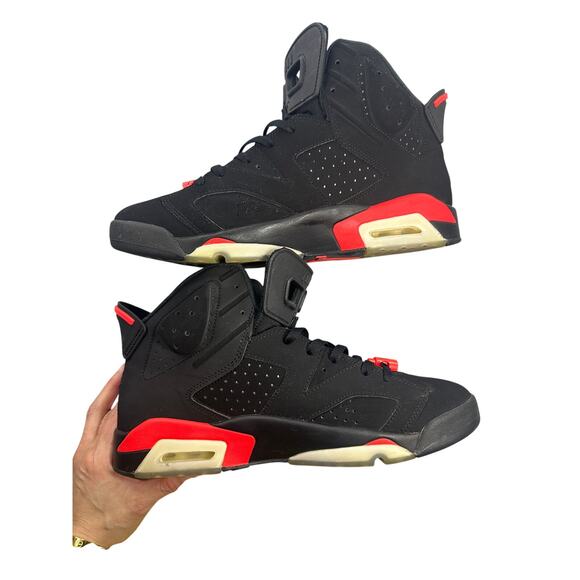 Jordan Retro 6 Infrared Basketball Sneaker Black Nubuck Sporty Streetwear main image 8